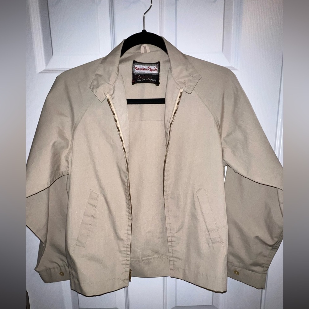 Vintage Weather Jack Track Neutral Lightweight Windbreaker Jackek